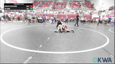 92 lbs Rr Rnd 2 - Brock Bayless, Weatherford Youth Wrestling vs JZ Osei, OKC Saints Wrestling