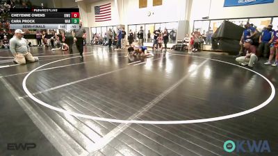 126 lbs Semifinal - Cheyenne Owens, Eufaula Ironheads Wrestling Club vs Cara Prock, Warner Eagles Youth Wrestling