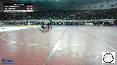 143 lbs Quarterfinal - Breylon Burdick, Sapulpa Jr High vs Kylan Ooton, Tuttle