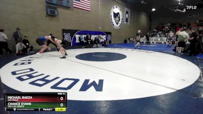 190 lbs Quarterfinal - Chance Evans, San Luis Obispo vs Michael Baeza, San Dimas