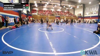 58 lbs Rr Rnd 5 - Kaysen Peters, Collinsville Cardinal Youth Wrestling vs Jack Crain Jr, Team Tulsa Wrestling Club