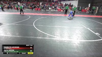 95 lbs Quarterfinal - Madelyn Lechman, St Croix Falls vs Faith Kipper, Lancaster Wrestling Club