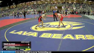 125 lbs Champ. Round 1 - Tegan Slavens, Nestucca Valley Wrestling Club vs Jerett Waddel, Grant County Wrestling Club