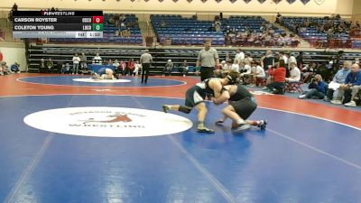 157 lbs Round 1 (16 Team) - Carson Royster, Oconee County vs Coleton Young, Long County