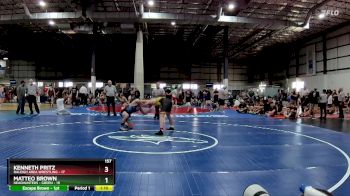 157 lbs Semis & 1st Wb (8 Team) - Kenneth Pritz, RALEIGH AREA WRESTLING vs Matteo Brown, HEADHUNTERS - GREEN