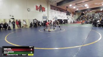 105 lbs Cons. Round 5 - Sam Cos, Redondo Union vs Eva Benson, Ventura