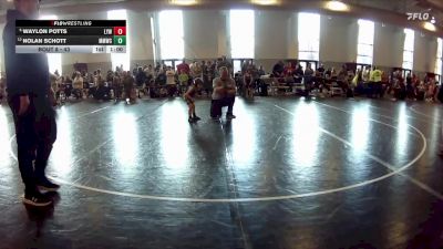 43 lbs Champ. Round 1 - Waylon Potts, Lebanon Youth Wrestling vs Nolan Schott, Midlothian Miners Wrestling Club