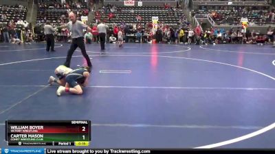 70 lbs Semifinal - Carter Mason, Comet Wrestling Club vs William Boyer, Victory Wrestling