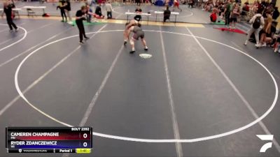 165 lbs Cons. Round 3 - Cameren Champagne, MN vs Ryder Zdanczewicz, WI