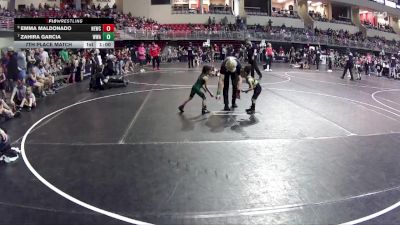 35-38 lbs 7th Place Match - Emma Maldonado, Nebraska Elite Wrestling Club vs Zahira Garcia, Warrior Wrestling Academy
