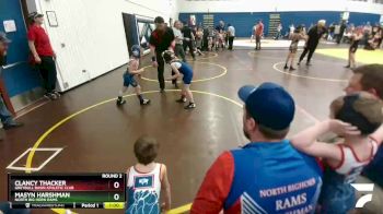 55-60 lbs Round 2 - Masyn Harshman, North Big Horn Rams vs Clancy Thacker, Greybull Basin Athletic Club