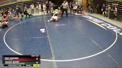 118 lbs Quarterfinal - Takoda Boger, Sanderson Wrestling Academy vs Colt Hanssen, Wasatch WC