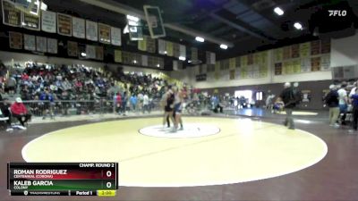 165 lbs Champ. Round 2 - Roman Rodriguez, Centennial (Corona) vs KALEB GARCIA, Colony
