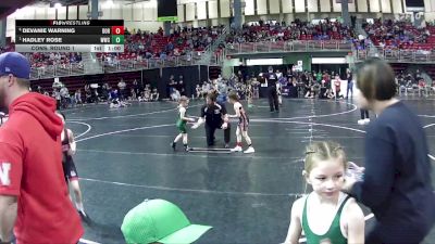 57-58 lbs Cons. Round 1 - Hadley Rose, Westside Wrestling Club vs Devanie Warning, Dorchester