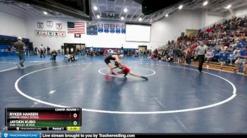 95 lbs Champ. Round 1 - Jayden Kubo, Sage Valley Jr High vs Ryker Hansen, Laramie Middle School