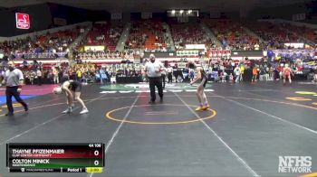 4A 106 lbs Quarterfinal - Thayne Pfizenmaier, Clay Center Community vs Colton Minick, Independence