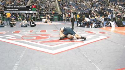 8A 285 lbs Cons. Round 1 - Spencer Stanislawscyk, Northwest Guilford High School vs Jacob Bowen, Millbrook