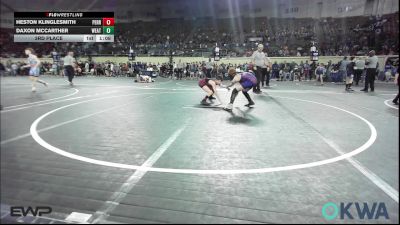 73 lbs 3rd Place - Heston Klinglesmith, Perry Wrestling Academy vs Daxon McCarther, Weatherford Youth Wrestling