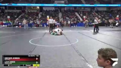 130 lbs Semifinal - Archer Amrein, Hill City vs Liam Nider, Manhattan