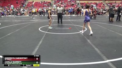 80 lbs Champ. Round 1 - Andersyn Zabokrtsky, Jr. Vikings vs Camille Barrett, El Dorado Wrestling Club