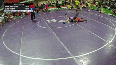 65 lbs Jayna Whitford, Utah 14U Girls vs Sadie Sweat, Montana 14U Girls