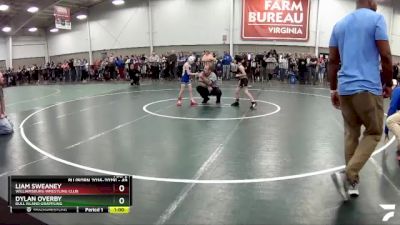 49 lbs Cons. Round 1 - Liam Sweaney, Williamsburg Wrestling Club vs Dylan Overby, Bull Island Grappling