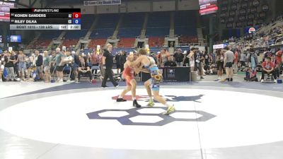 138 lbs Cons. Rd Of 64 - Kohen Sanders, Arizona vs Riley Dilka, Kansas