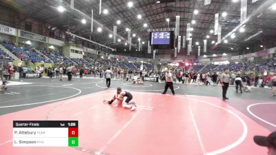 98 lbs Quarterfinal - Payson Attebury, Team Grand Valley Elite vs Lucas Simpson, Athlos