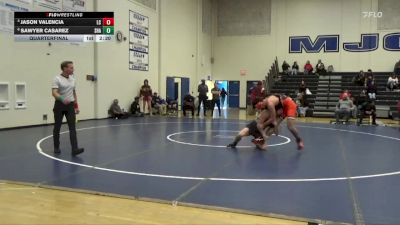 165 lbs Quarterfinal - Jason Valencia, Lassen College vs Sawyer Casarez, Shasta College