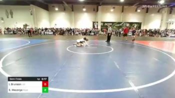 88 lbs Semifinal - Izzie Brunson, Log Lv vs Emily Mayorga, Pounders WC