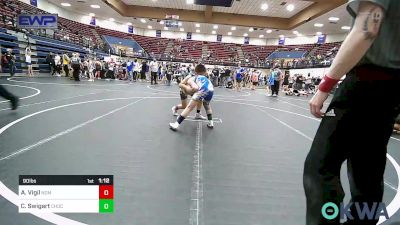 90 lbs Semifinal - Abel Vigil, Team Nomad vs Crew Swigart, Choctaw Ironman Youth Wrestling