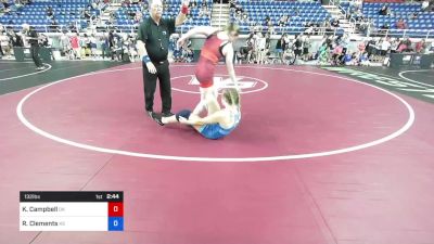 132 lbs Cons 32 #2 - Kaylee Campbell, Oklahoma vs Reese Clements, Kansas