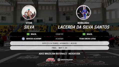 Bernardo Lacerda Da Silva Santos vs Vitor Silva 2025 ADCC Brazilian Nationals