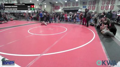 55 lbs Consolation - Kaysen Peters, Collinsville Cardinal Youth Wrestling vs Achilles Davie, Salina Wrestling Club