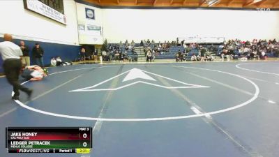 174 lbs Semifinal - Ledger Petracek, Menlo College vs Jake Honey, Cal Poly SLO