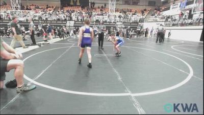 80-85 lbs Quarterfinal - Jaxon Muskrat, Harrah Little League Wrestling vs Amelia Plemons, Chickasha Youth Wrestling