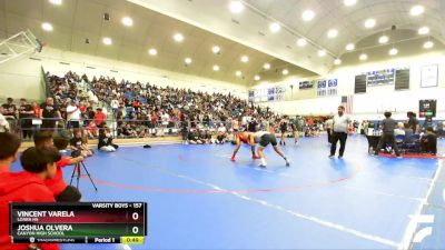 157 lbs Cons. Round 2 - Vincent Varela, Loara HS vs Joshua Olvera, Canyon High School