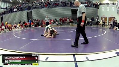 144 lbs 2nd Wrestleback (8 Team) - Matthew Schroeder, Evansville Mater Dei vs Quinten Schoeff, Avon