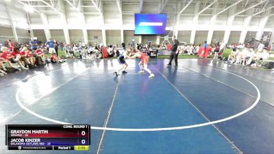 113 lbs Semis & 1st Wrestleback (8 Team) - Graydon Martin, Virginia vs Jacob Kinzer, Oklahoma Outlaws Red