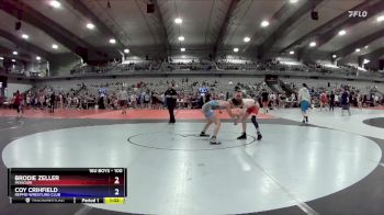 100 lbs Round 2 - Brodie Zeller, Missouri vs Coy Crihfield, Repmo Wrestling Club