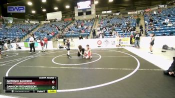 67 lbs Champ. Round 1 - Antonio Saucedo, Dodge City Wrestling Academy vs Dawson Richardson, Clearwater Youth Wrestling Clu