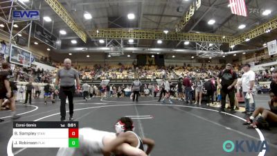 90 lbs Consolation - Brendan Sampley, Standfast OKC vs Jakobe Robinson, Plainview Youth Wrestling Club