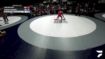115 lbs Liam Boutain, SAWA - Sacramento Area Wrestling Association vs Samuel Navarro, SDIKWA - San Diego-Imperial Kids Wrestling Association