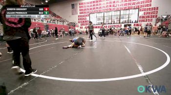 165 lbs Rr Rnd 3 - Jordyn Gregory, Harrah Little League Wrestling vs Lillian Primeaux, Mojo Grappling Academy