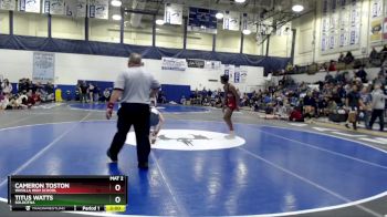 125 lbs Semifinal - Titus Watts, Soldotna vs CAMERON TOSTON, Wasilla High School