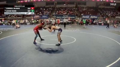 D 1 144 lbs Cons. Round 3 - Cordell Blanks, Zachary vs Locke Ware, Denham Springs