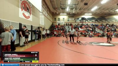 78 lbs Champ. Round 1 - Sawyer Haskins, Cherry Creek Wrestling Club vs Jayden Amell, Team Aggression Wrestling Club