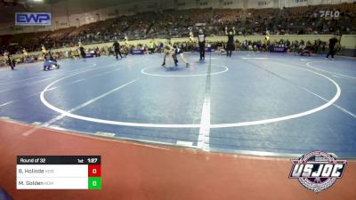 73 lbs Round Of 32 - Bayne Holinde, Hoisington Jr Cardinals vs Maddox Golden, Team Nomad