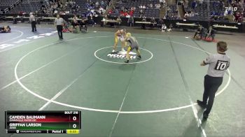 165 lbs 3rd Place Match - Camden Baumann, Evansville Mater Dei vs Griffan Larson, Avon