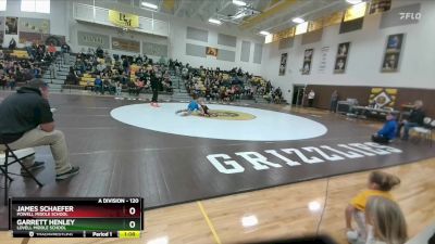 120 lbs Round 1 - James Schaefer, Powell Middle School vs Garrett Henley, Lovell Middle School